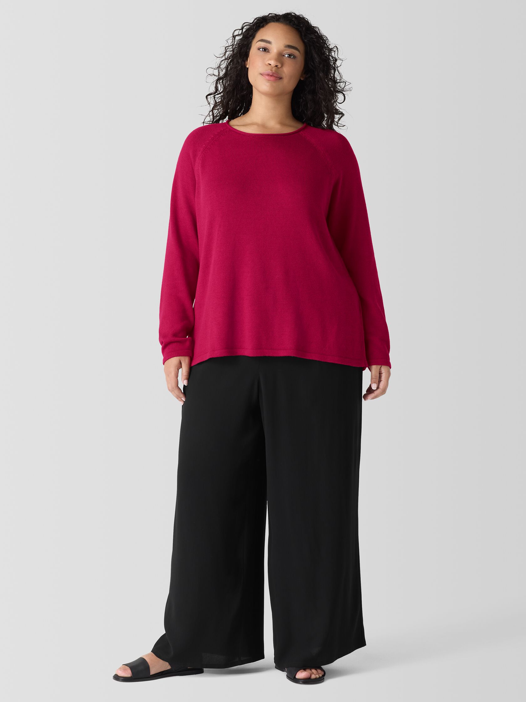 Peruvian Cotton Blend Crew Neck Top