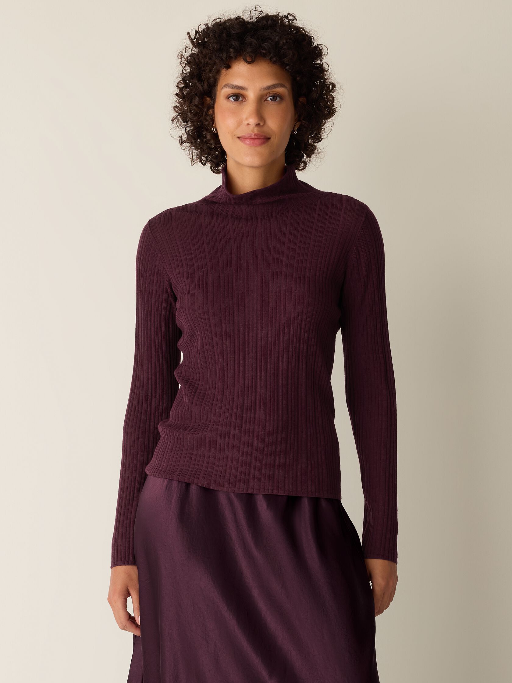 Superfine Merino Turtleneck Top in Regenerative Wool