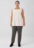 Silk Georgette Crepe Ballet Neck Long Tank