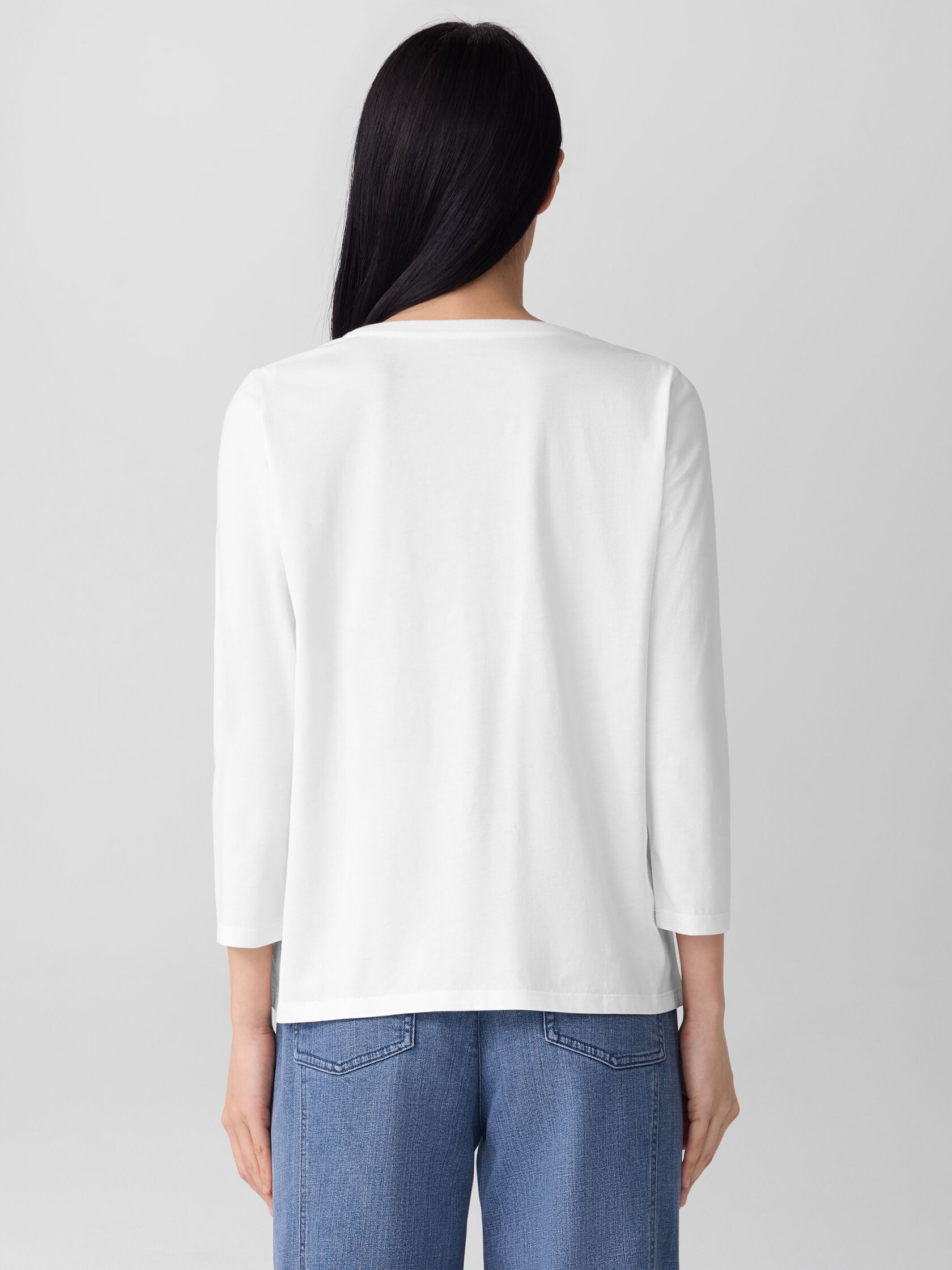 Organic Pima Cotton Jersey 3/4-Sleeve Tee