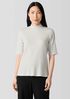 Textured Stretch Rib Mock Neck Top
