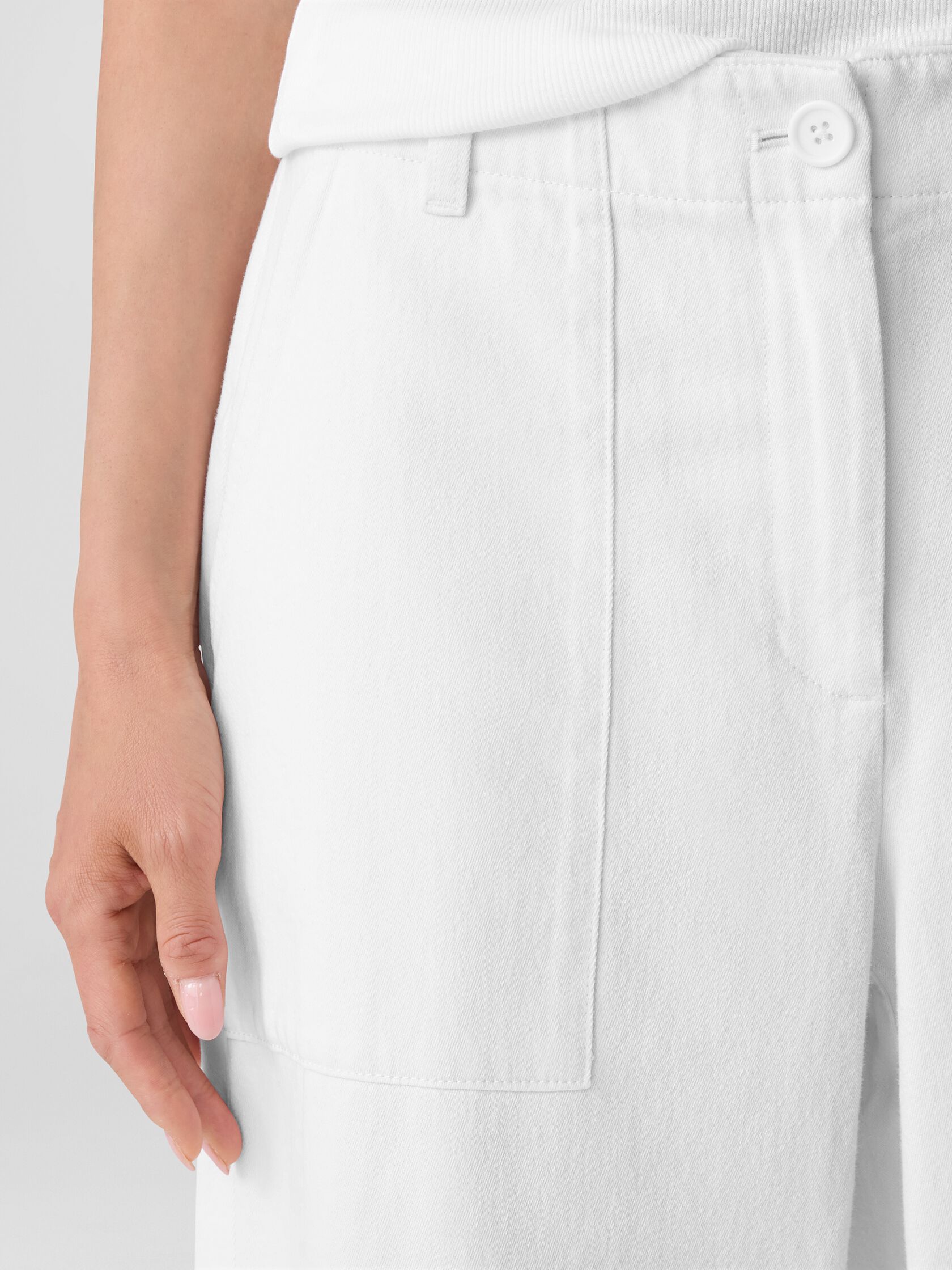 Garment-Dyed Utility Cotton Wide-Leg Pant