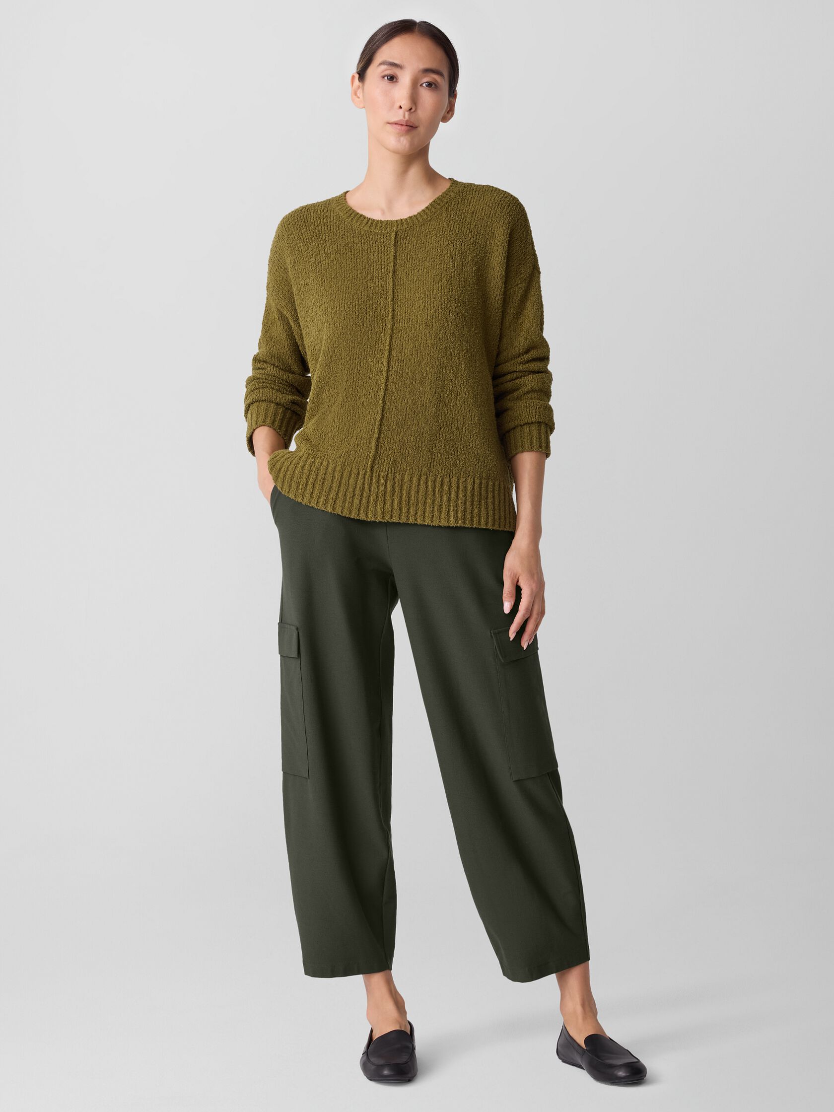 Washable Stretch Crepe Cargo Pant