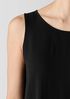 Silk Georgette Crepe Ballet Neck Long Tank