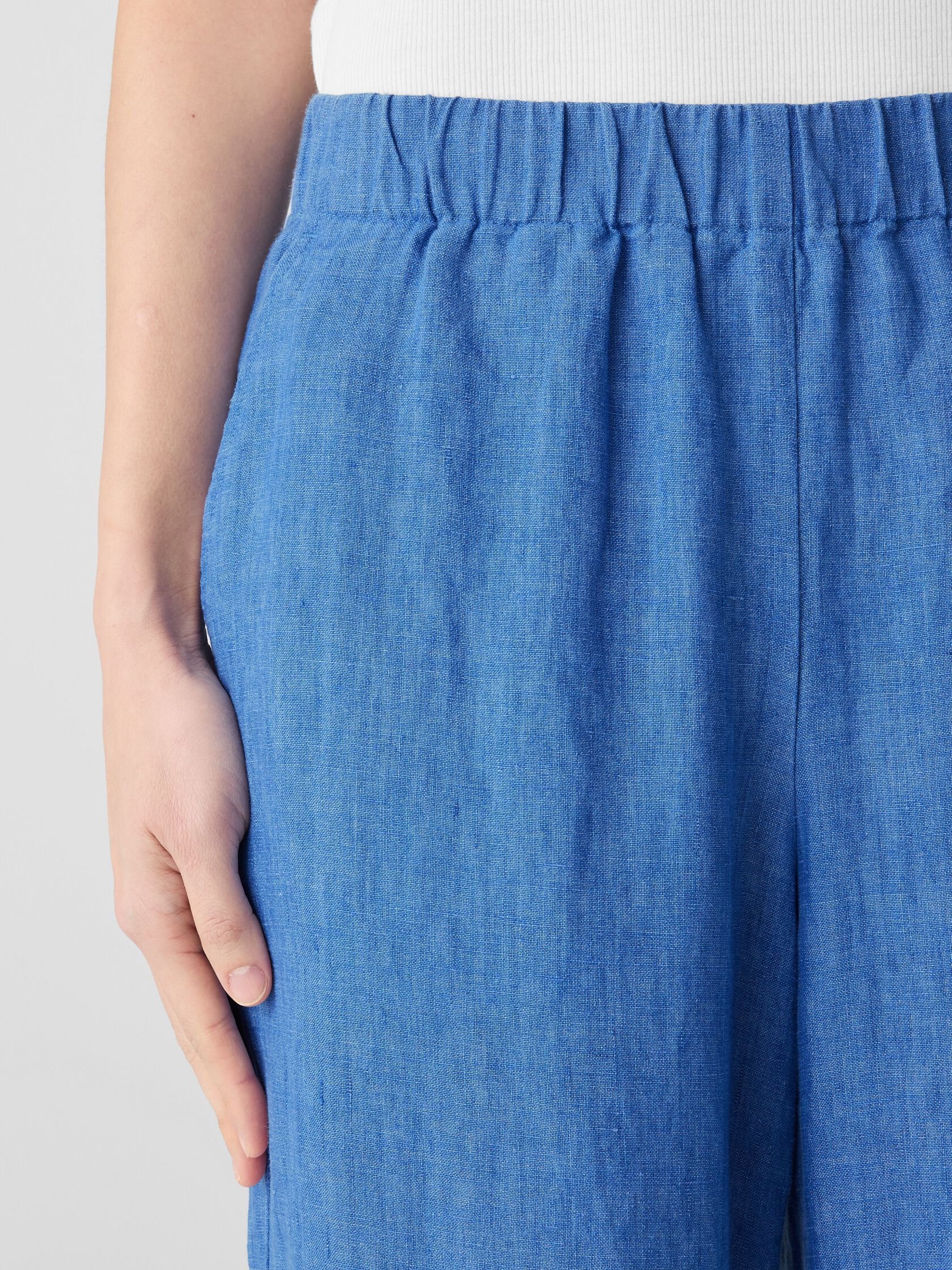 Washed Organic Linen Délavé Wide-Leg Pant