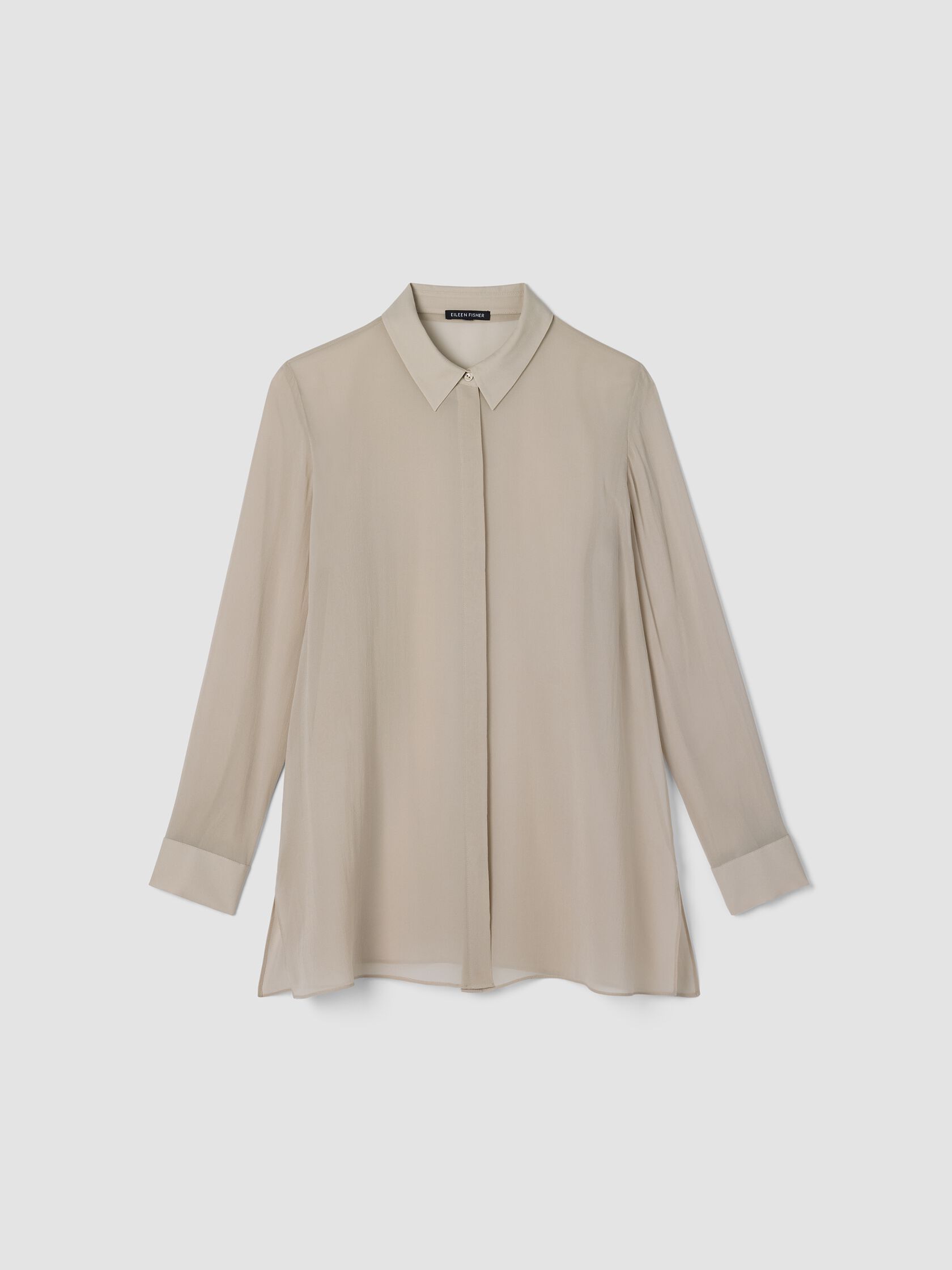 Sheer Silk Georgette Classic Collar Shirt