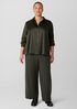 Stretch Silk Charmeuse Classic Collar Shirt