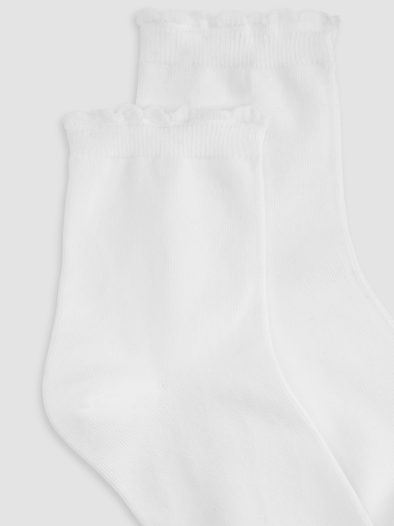 Cotton Rib Scallop Edge Short Crew Sock