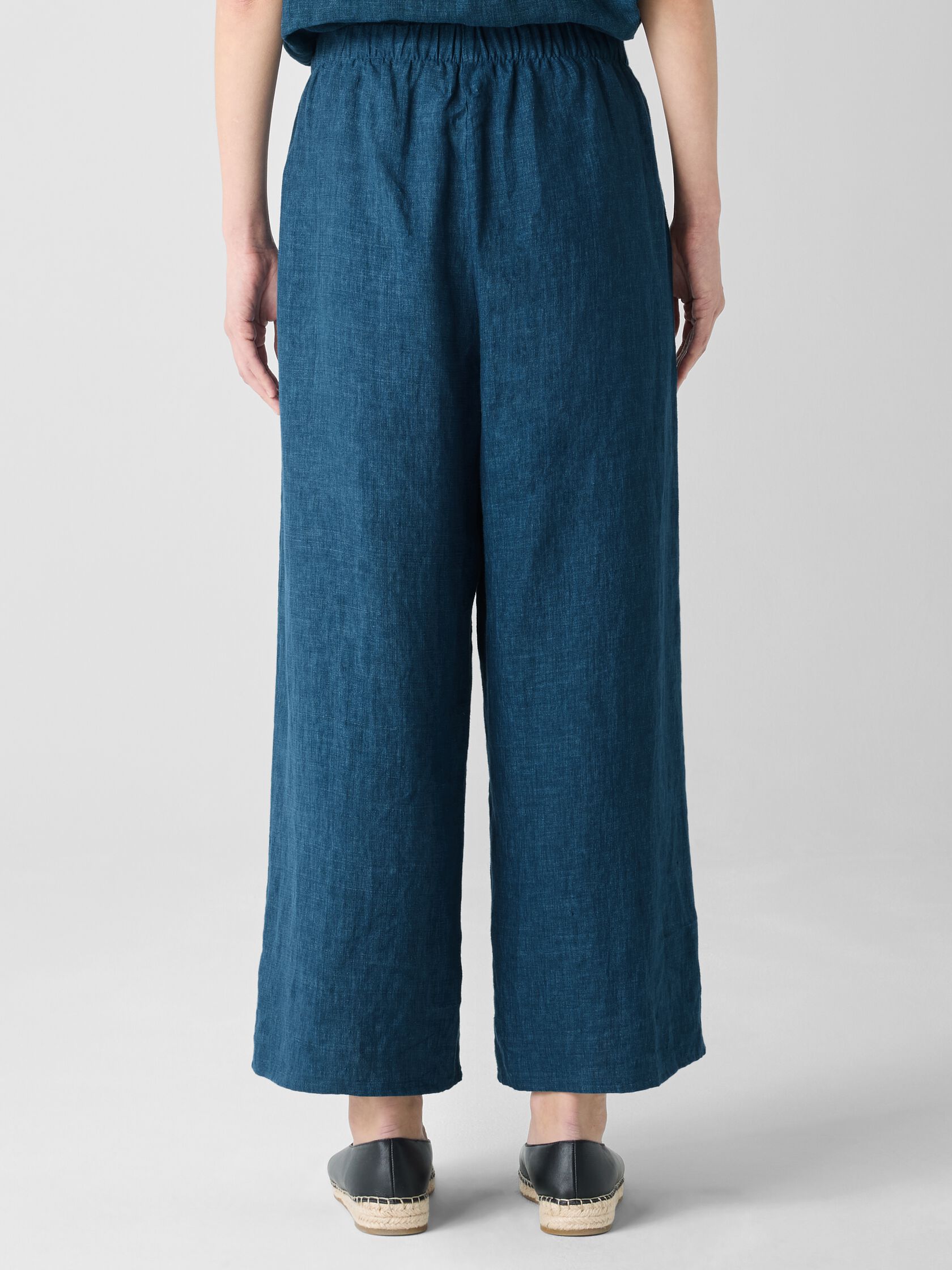 Washed Organic Linen Délavé Wide-Leg Pant