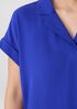 Silk Georgette Crepe Notch Collar Top
