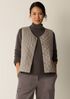 Eggshell Recycled Nylon Quilted V-Neck Vest