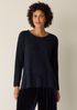Chenille Blend Jewel Neck Top