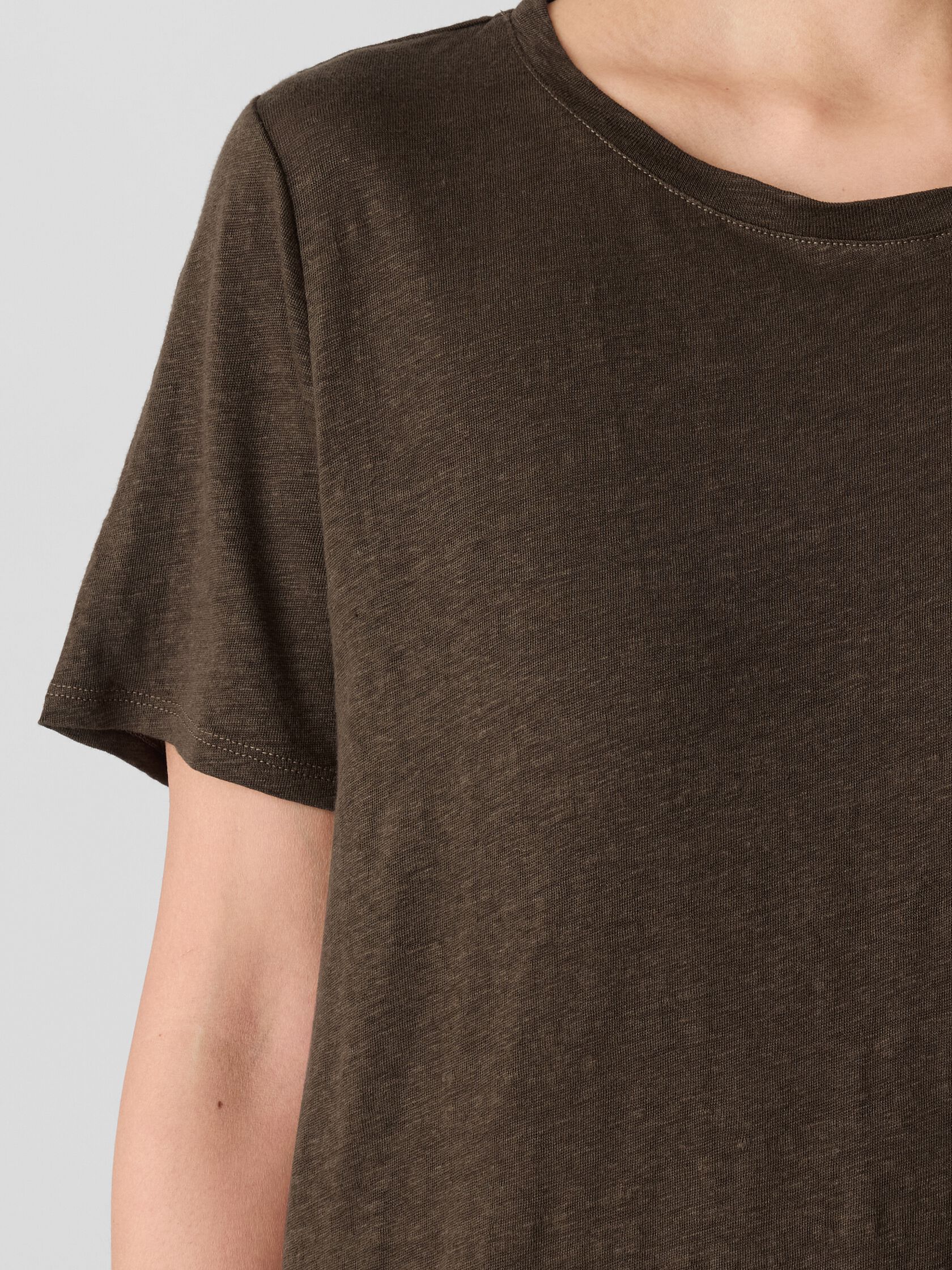 Organic Linen Jersey Crew Neck Tee