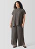 Woven Plissé Wide-Leg Pant