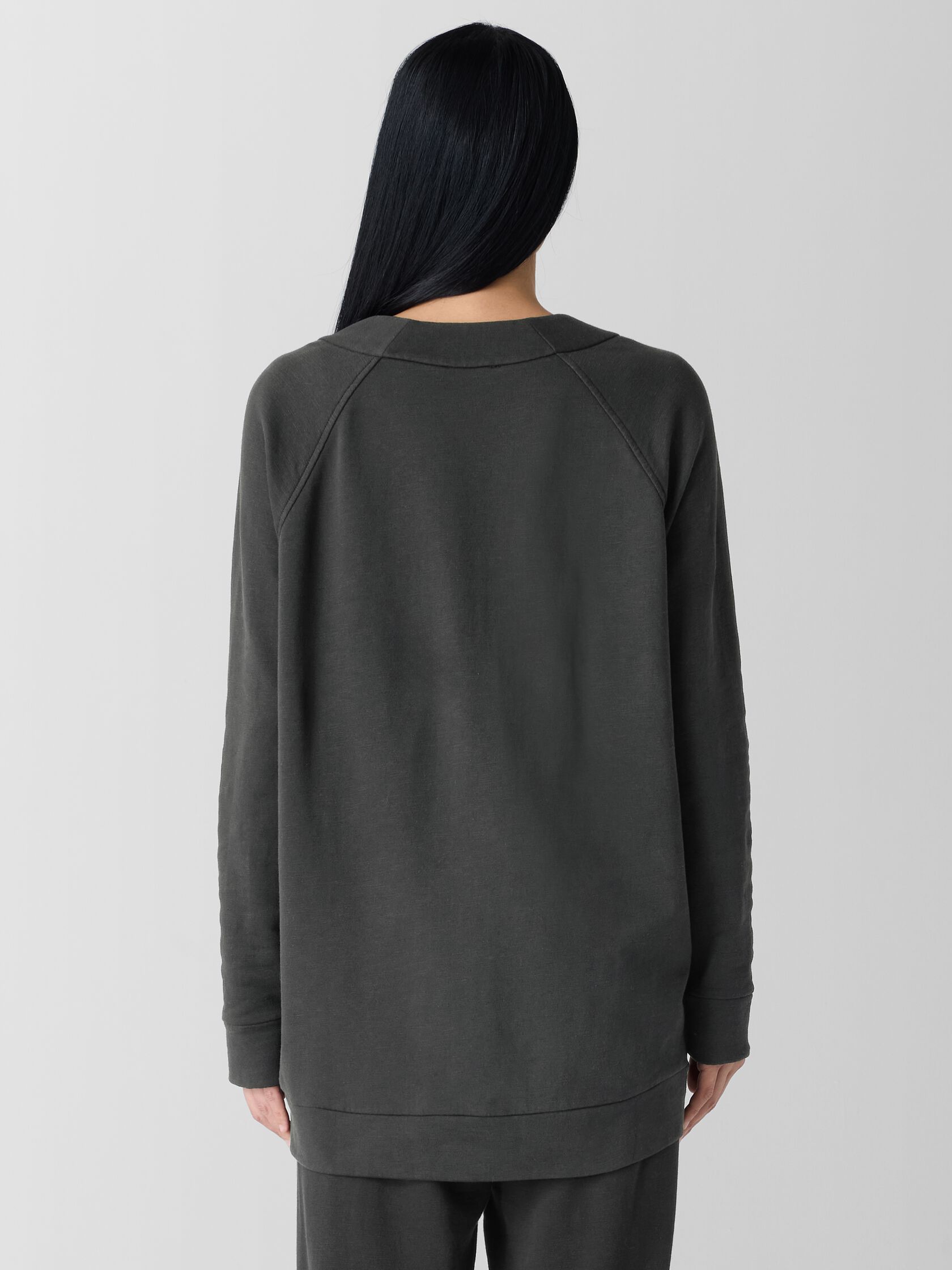 Garment-Dyed Terry Long Cardigan