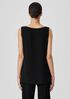 Silk Georgette Crepe Ballet Neck Long Tank