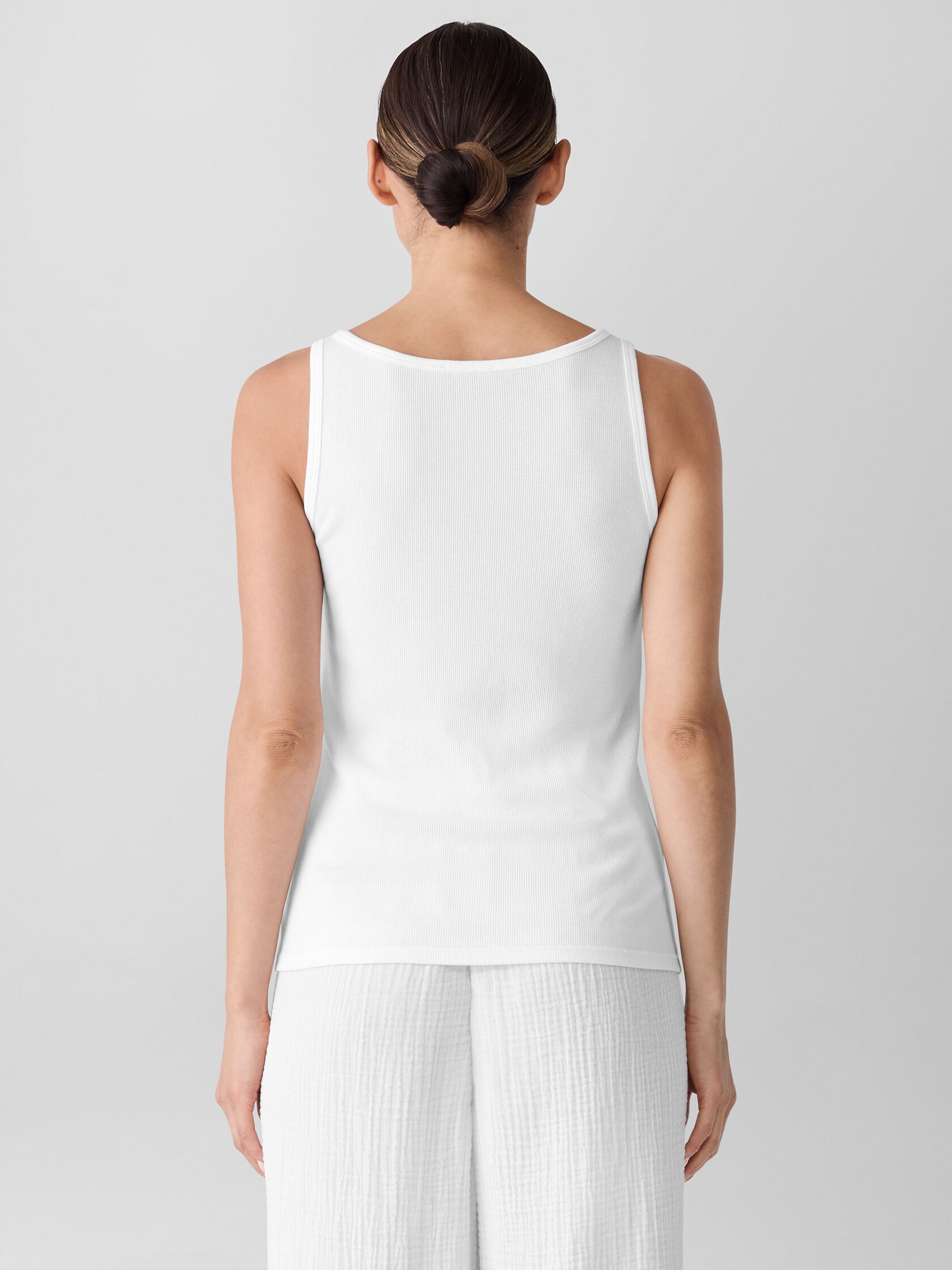 Organic Cotton Stretch Rib Scoop Neck Tank