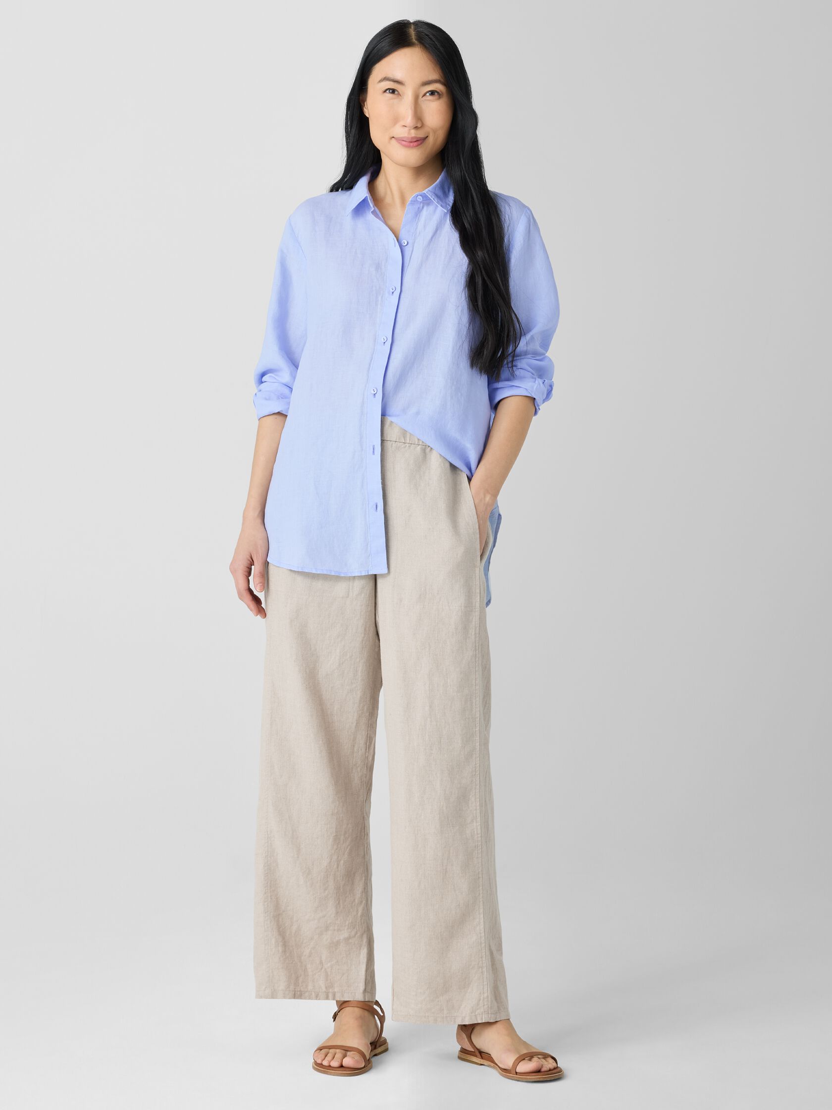 Organic Linen Wide-Leg Trouser Pant