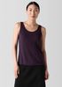 Stretch Silk Jersey Scoop Neck Tank