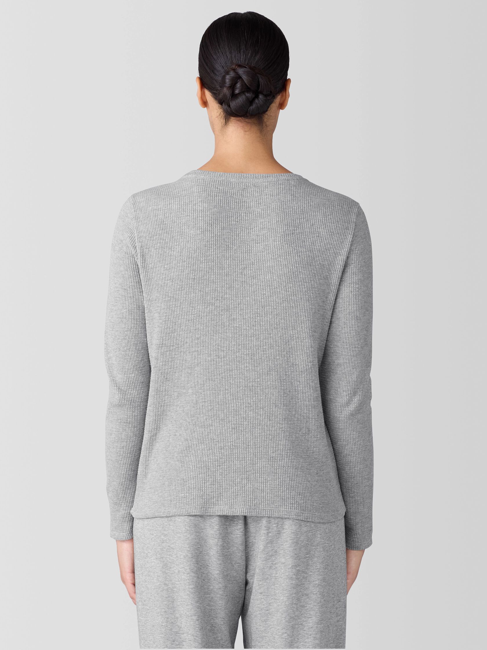 Mélange Organic Cotton Waffle Henley Sleep Top