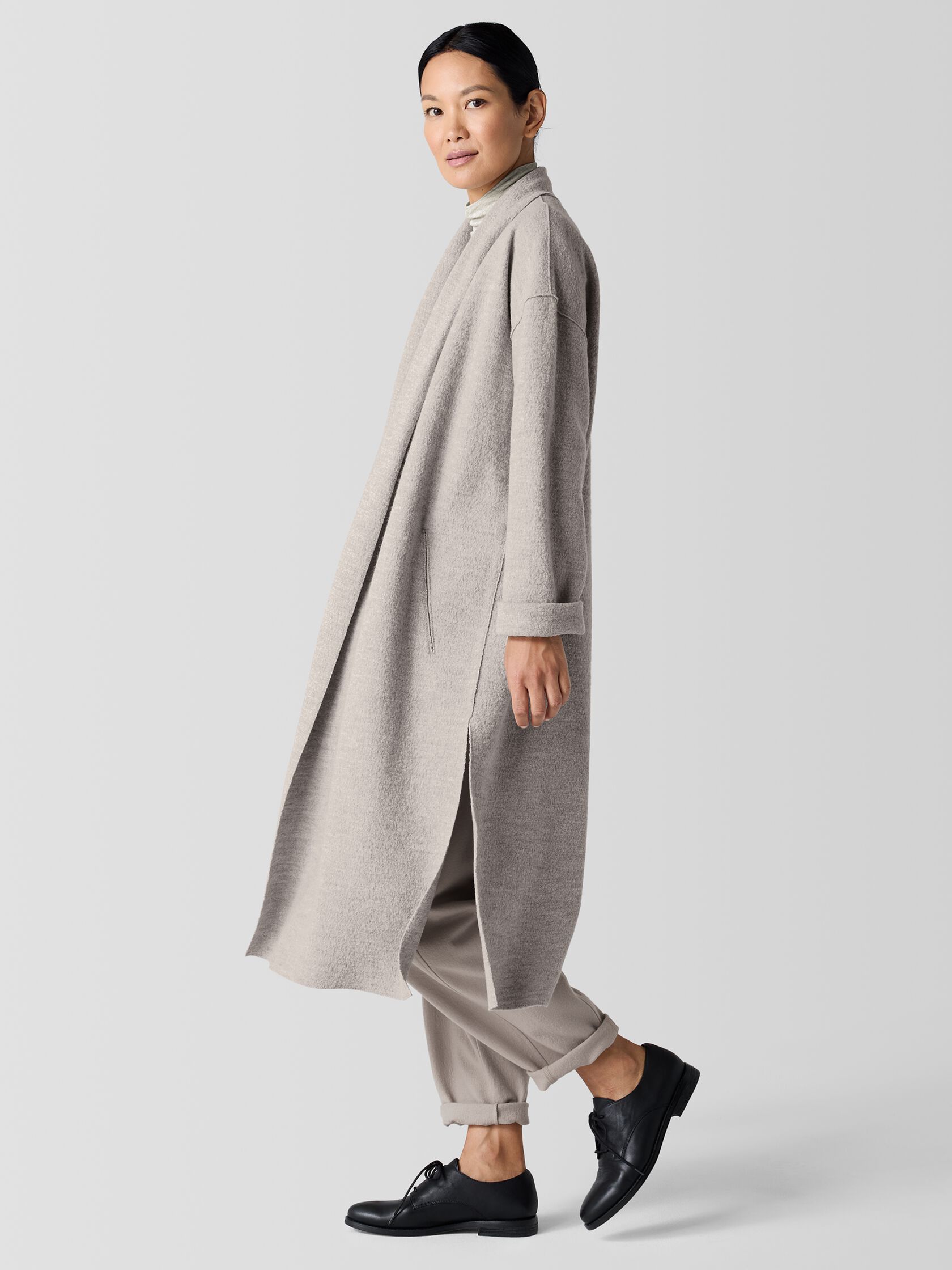 Lightweight Boiled Wool Icon Coat in Regenerative Wool