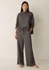 Waffle Cotton Blend Doubleknit Wide-Leg Pant