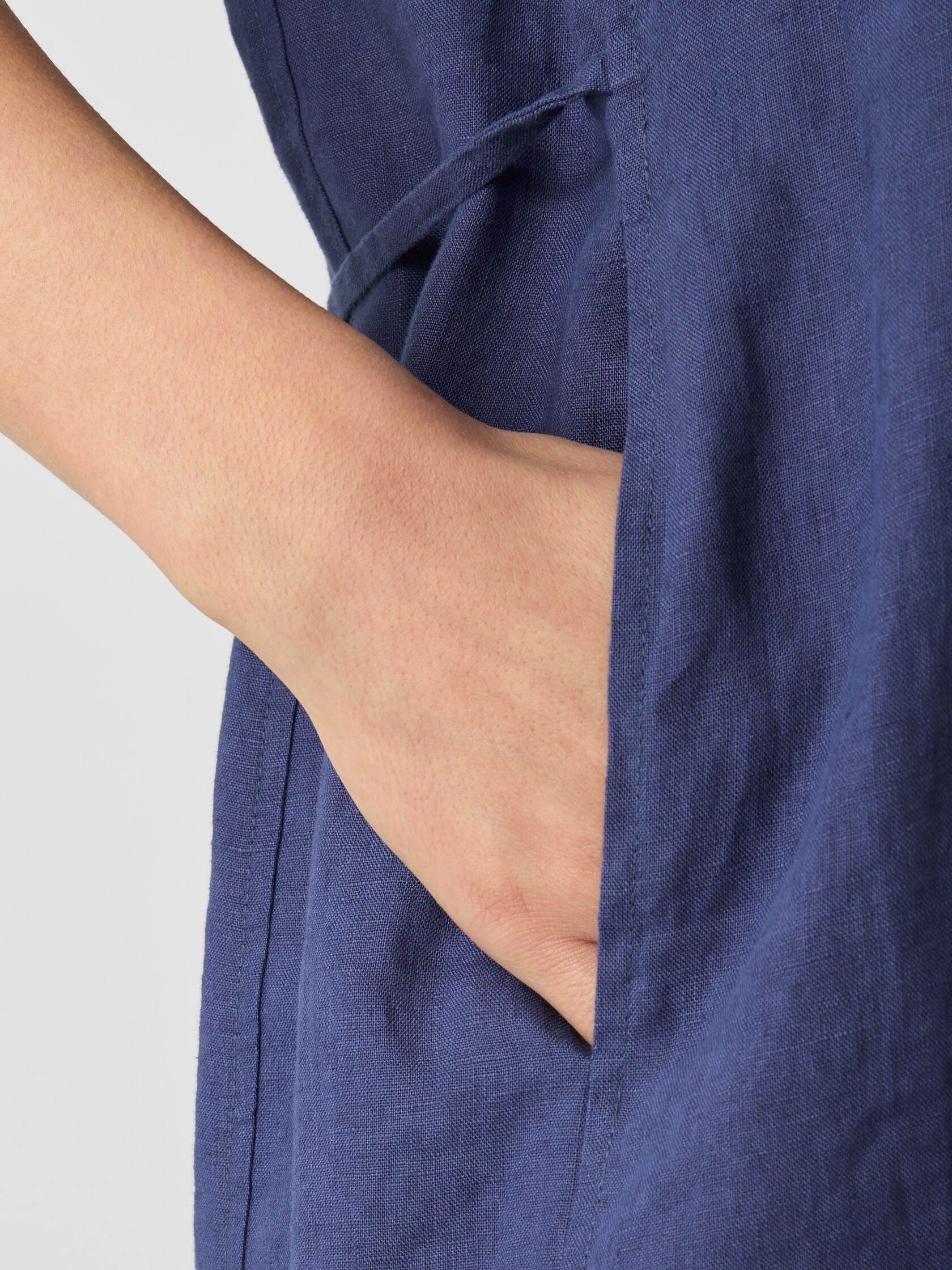 Organic Linen Jewel Neck Dress