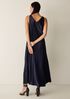 Textured Satin V-Neck Dress