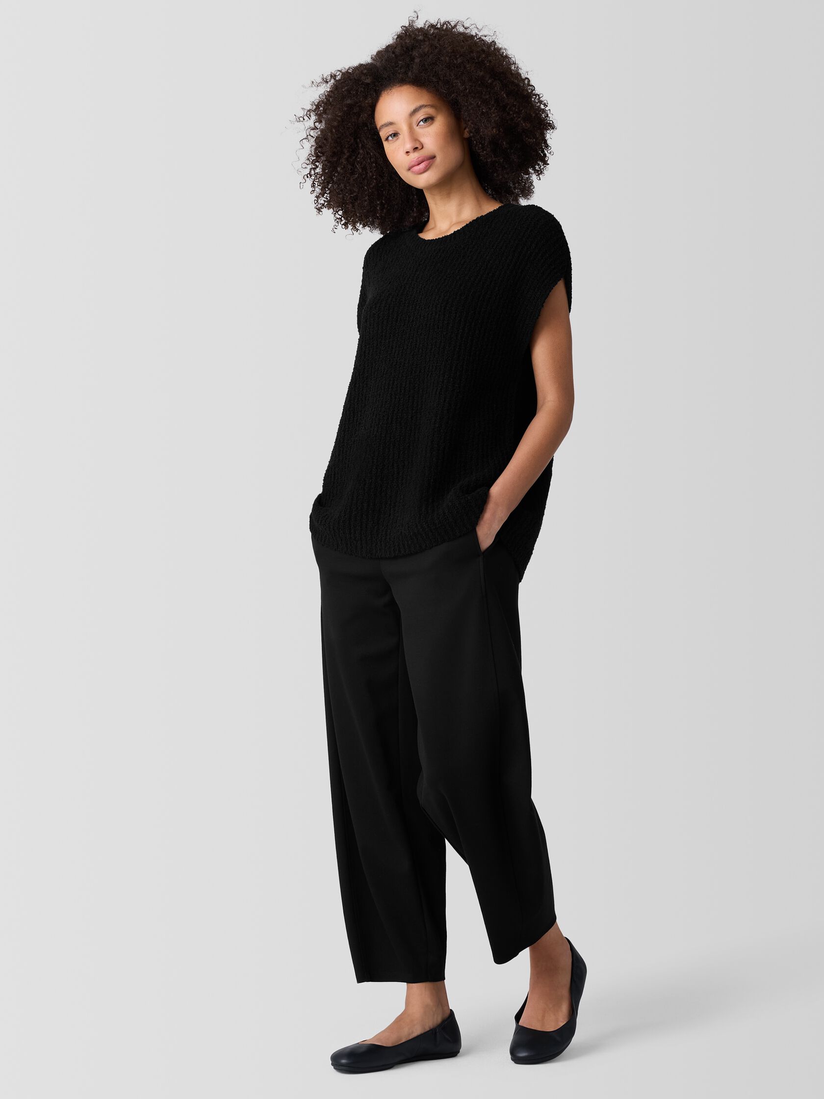 Cotton Fluff Crew Neck Vest