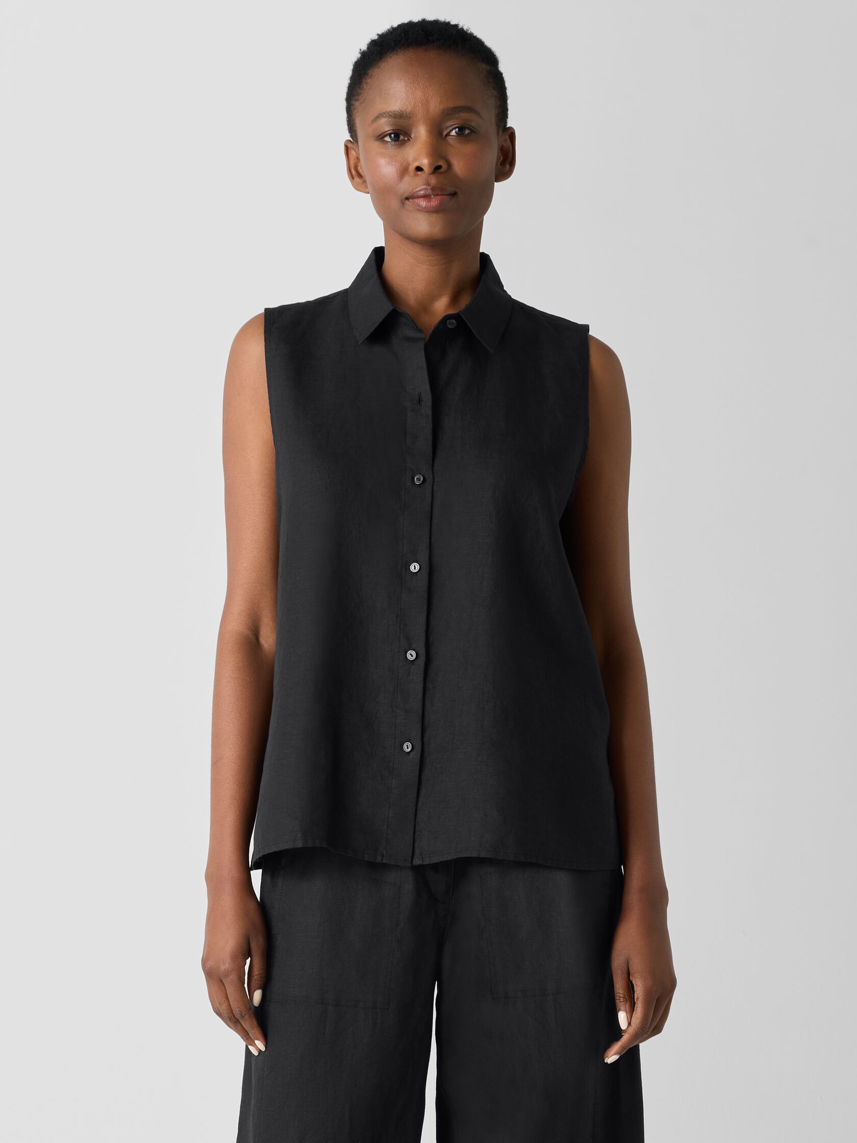 Organic Handkerchief Linen Sleeveless Shirt