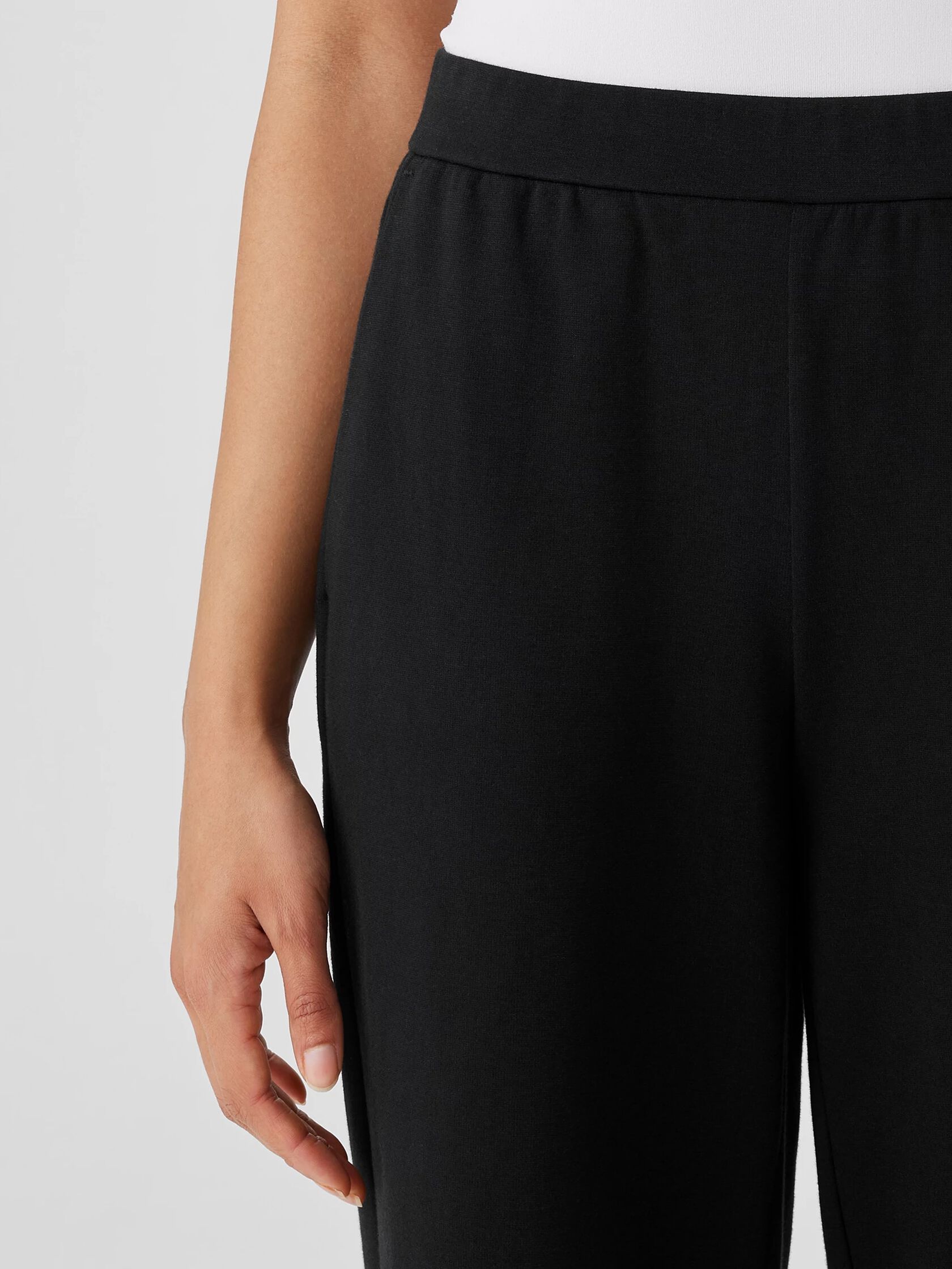 Cotton Blend Ponte Wide-Leg Pant