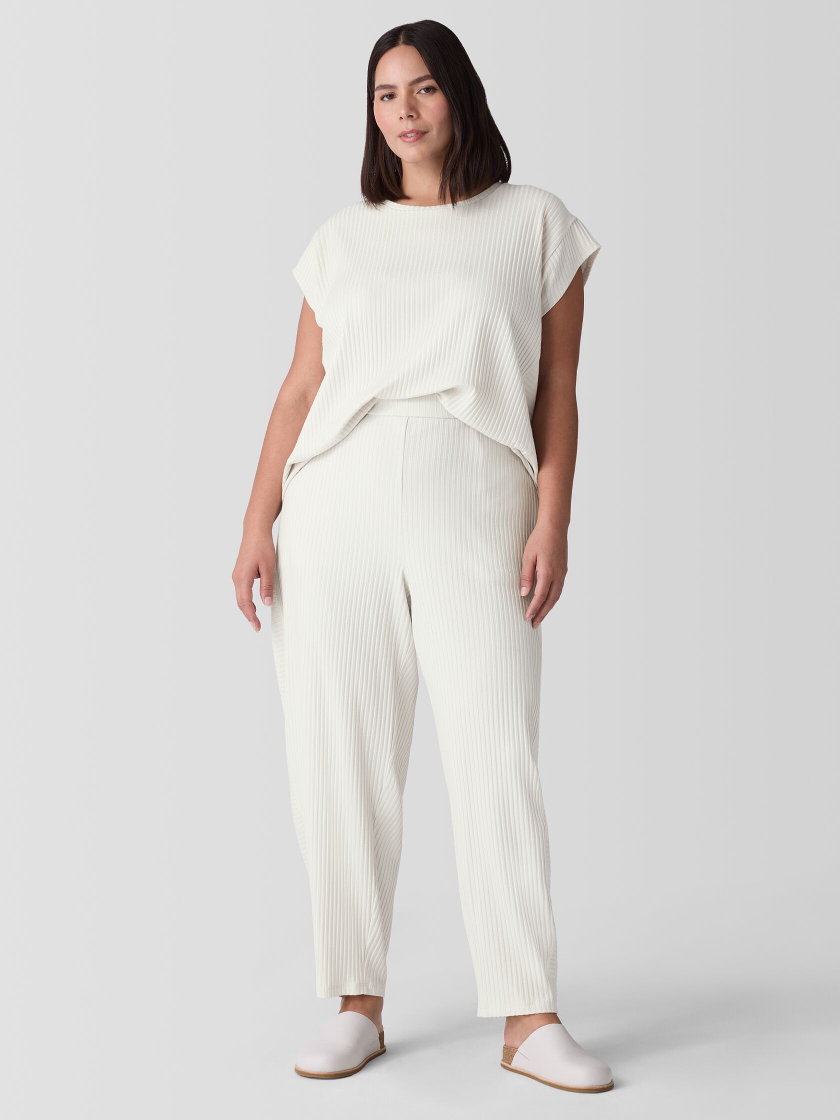 Textured Stretch Rib Lantern Pant
