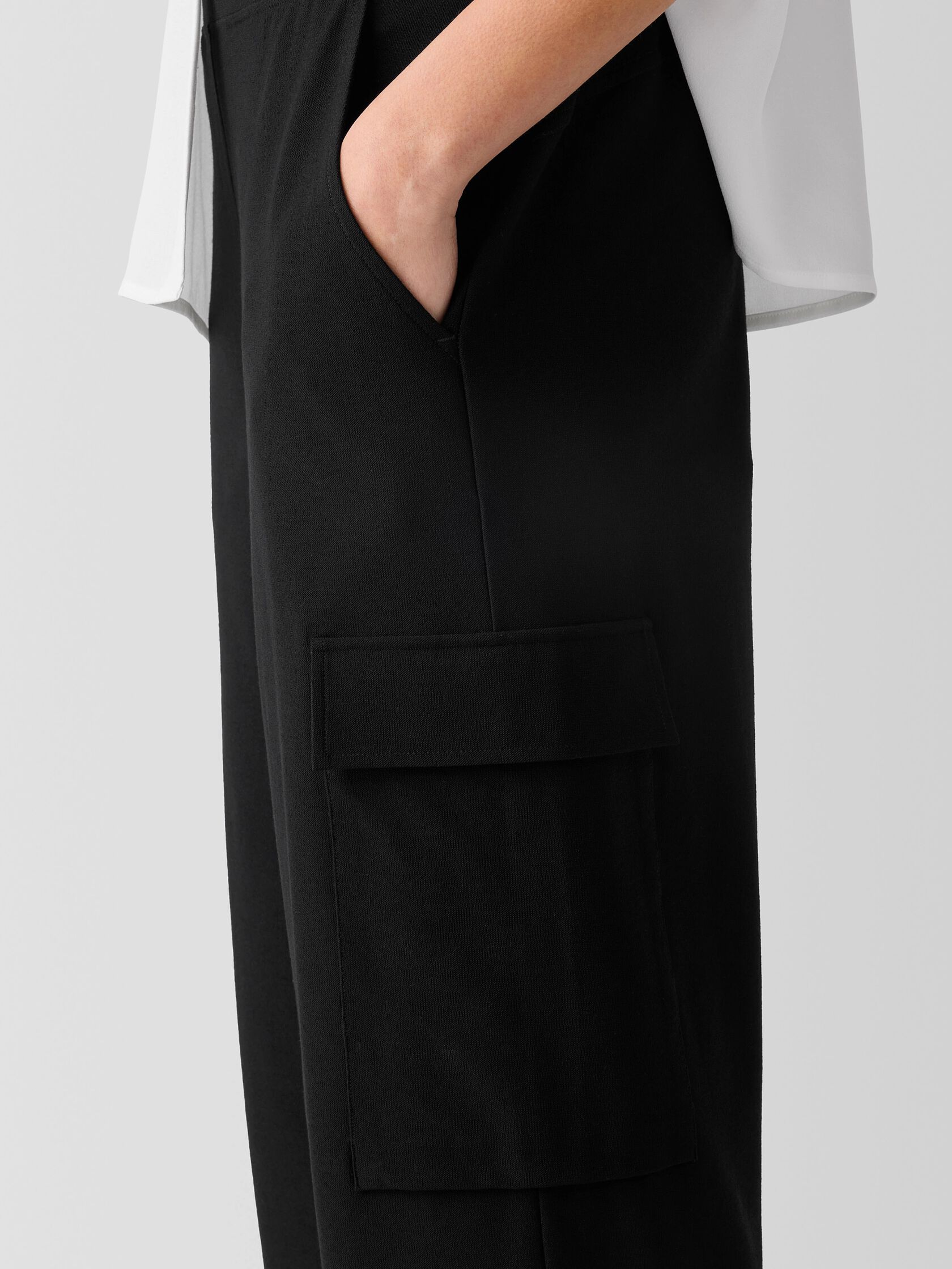 Washable Stretch Crepe Cargo Pant