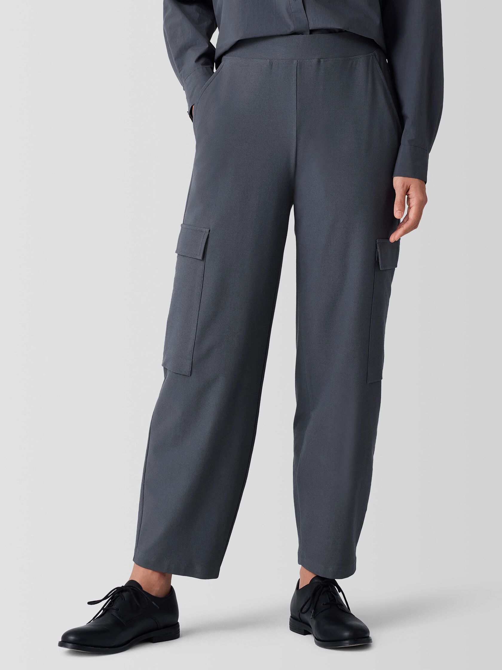 Washable Stretch Crepe Cargo Pant