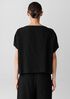 Woven Plissé Dolman Sleeve Top