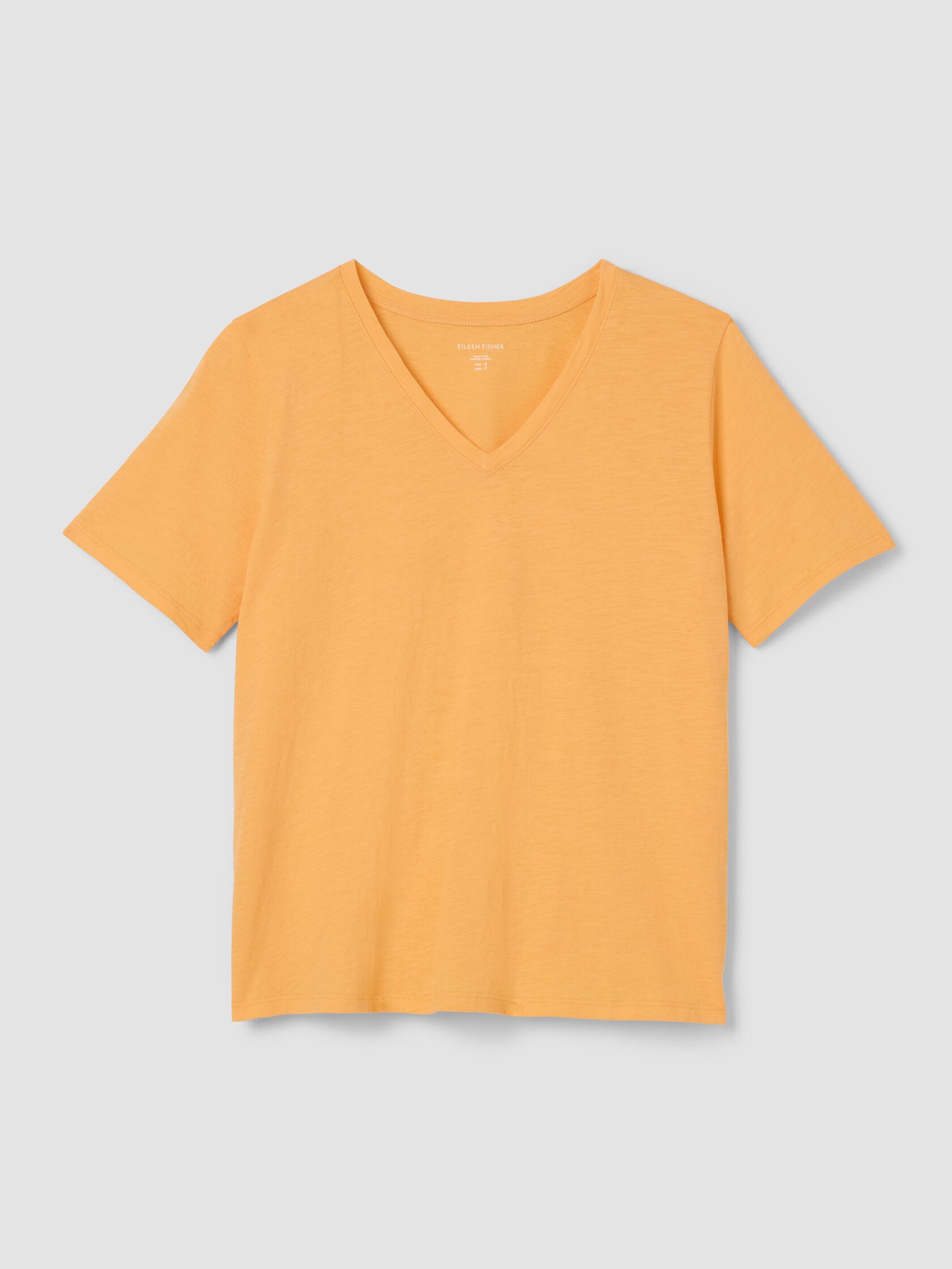 Organic Cotton Slubby Jersey V-Neck Tee