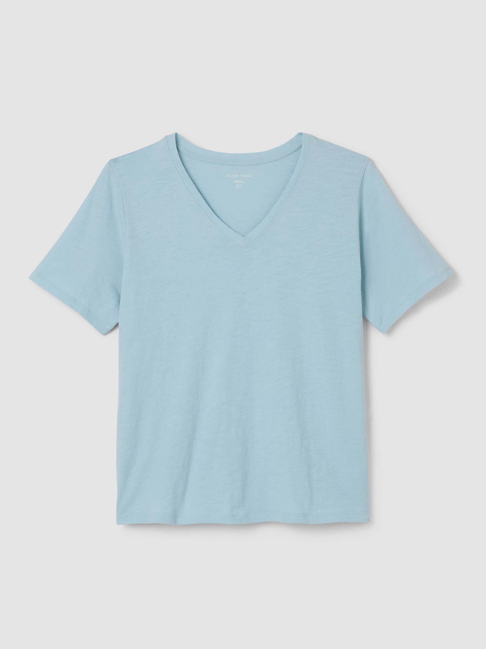Organic Cotton Slubby Jersey V-Neck Tee