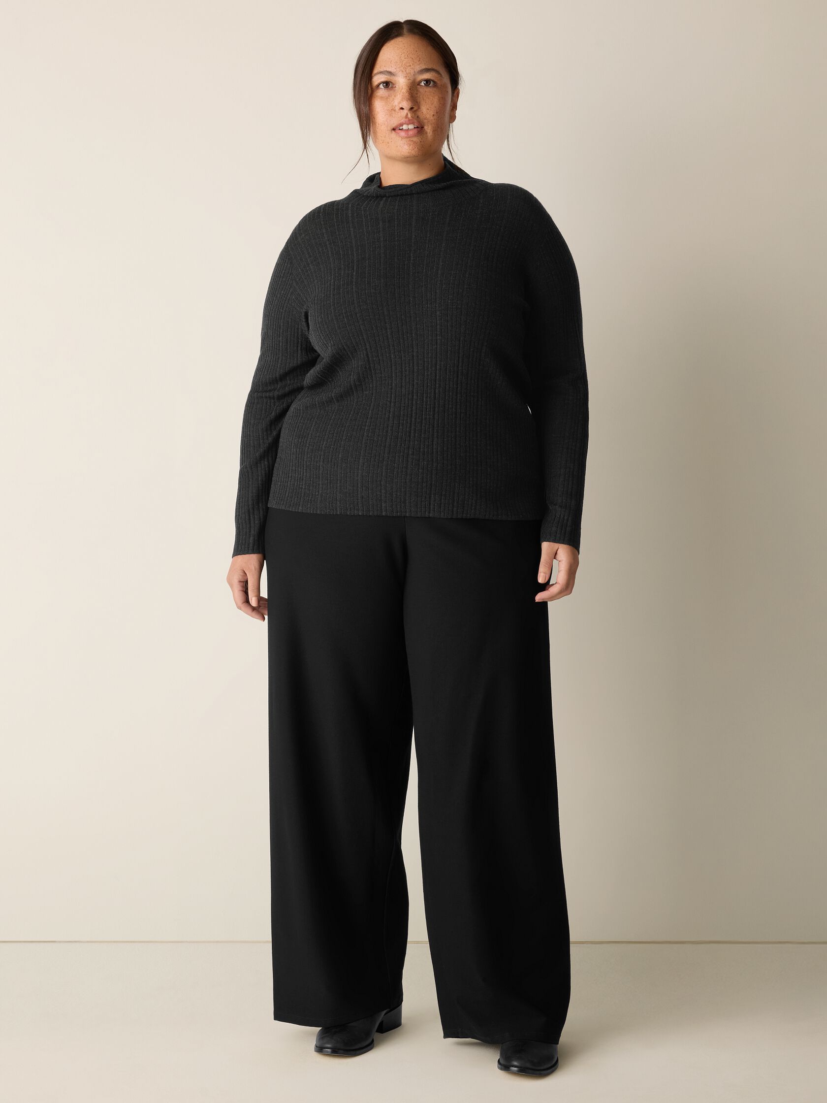 Superfine Merino Turtleneck Top in Regenerative Wool