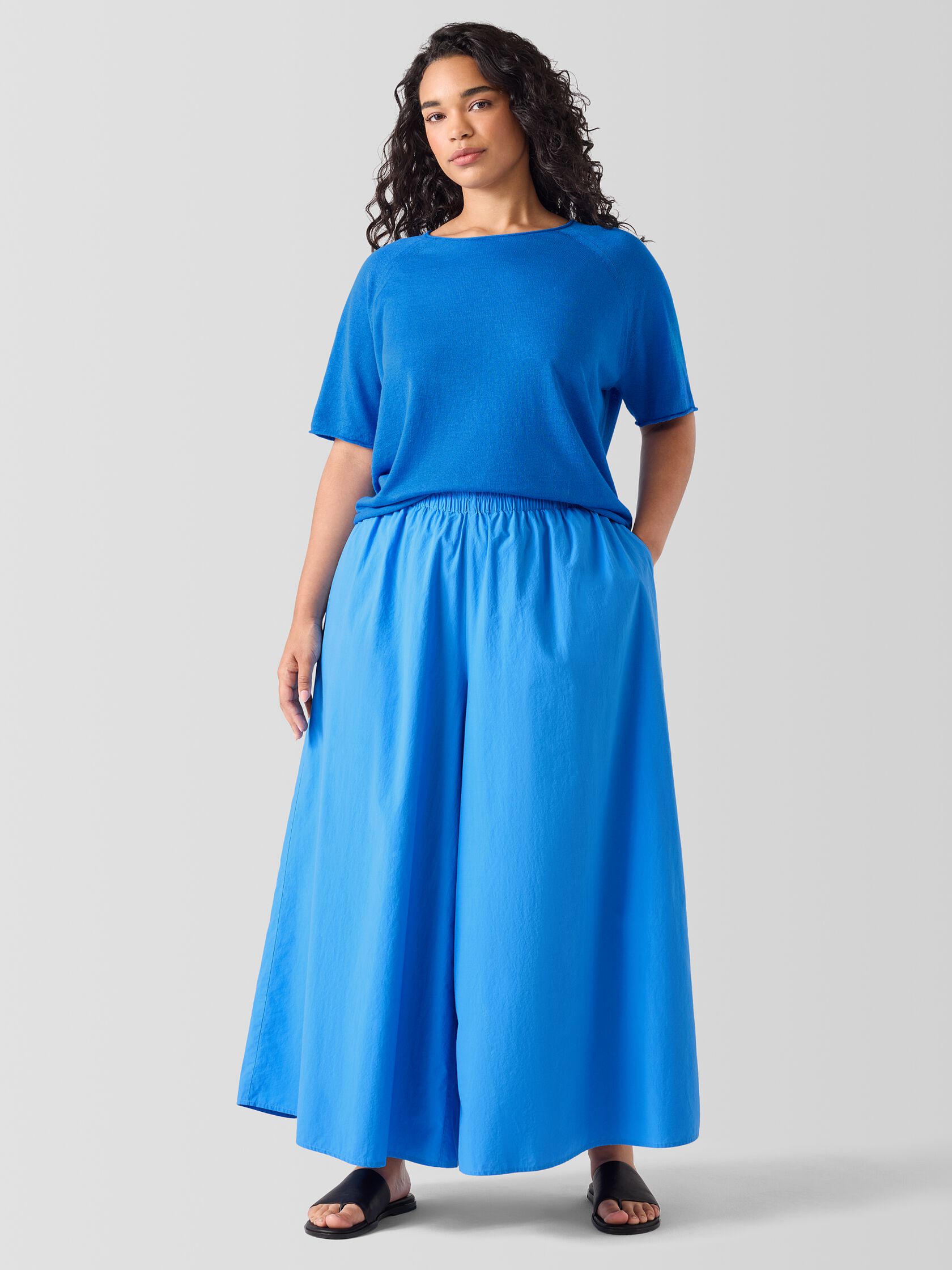Washed Organic Cotton Poplin Skirt Pant