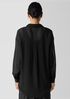Sheer Silk Georgette Belted Shirt