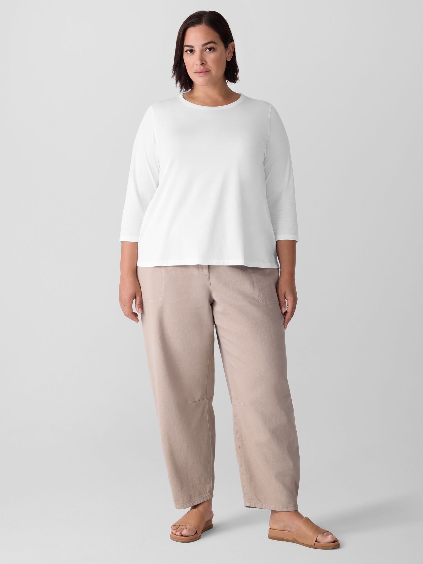 Organic Pima Cotton Jersey 3/4-Sleeve Tee